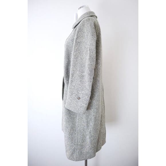 Vintage Burberry Women's Irish Tweed Car Coat Collared Overcoat - Picture 5 of 16